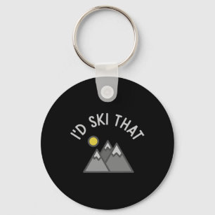 I'd Ski That Funny Skier Skiing Gift Keychain