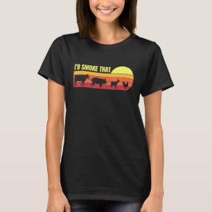 Id Smoke That Barbecue Meat Smoker Grilling Party T-Shirt
