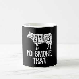 Id Smoke That Cow BBQ Smoking Grilling Barbecue Coffee Mug