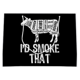 Id Smoke That Cow BBQ Smoking Grilling Barbecue Large Gift Bag