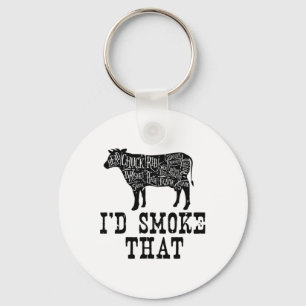 I'd Smoke That Cow - Grillmasters Apparel For Bbq Keychain