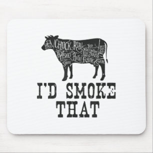 Id Smoke That Cow - Grillmasters Apparel For Bbq L Mouse Pad