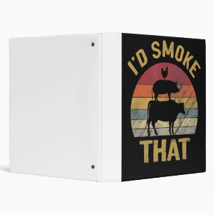 Id Smoke That Funny BBQ Meat Smoker Grill Gift Binder