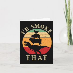 Id Smoke That Funny Bbq Vintage Meat Smoker Grill Card