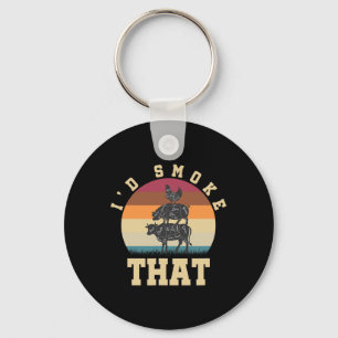 Id Smoke That Funny Smoked Pork Meat Lover Bbq Gif Keychain