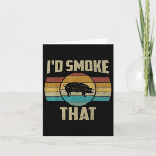 Id Smoke That Shirt Funny Retro Bbq Pig Meat Grill Card