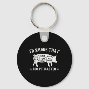 Id Smoke That T Shirt Pig Pitmaster Funny Bbq Smok Keychain