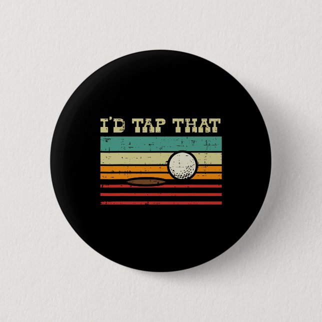 Id Tap That Golf Ball Sunset Retro Golfing Golfer  2 Inch Round Button (Front)