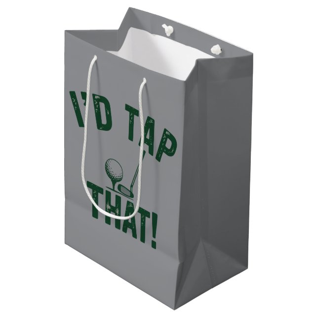 I'd Trap That Funny Golfing Sarcastic Sayings Golf Medium Gift Bag (Front Angled)