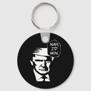 I'd Win Funny Trump 2024 Republican Usa Memes  Keychain