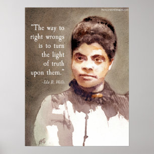 Ida B Wells And "Right & Wrong" Quote Poster