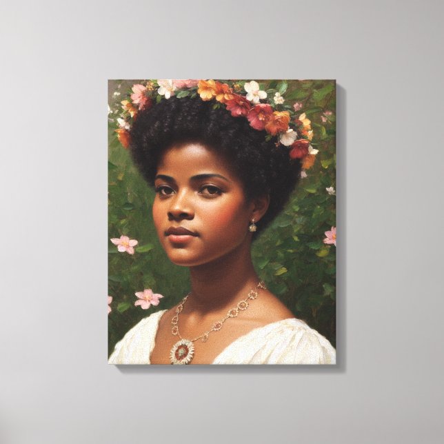 Ida B Wells Floral Art Tribute Canvas Print (Front)