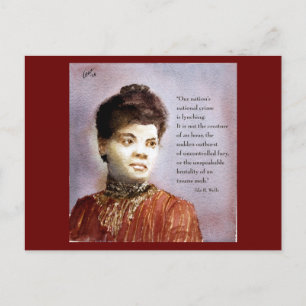 Ida B Wells & Quote Watercolor Painting Postcard