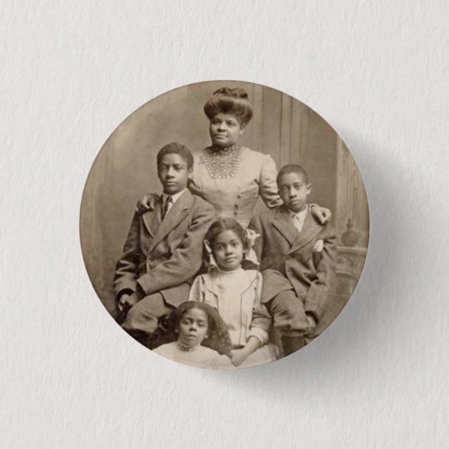 Ida B. Wells with her Children Civil Rights Leader 1 Inch Round Button (Front)