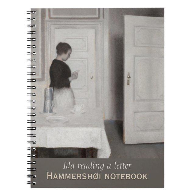 Ida reading a letter CC0700 Hammershøi Notebook (Front)