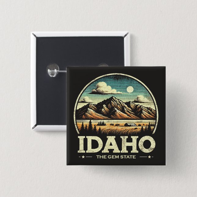 Idaho 2 Inch Square Button (Front & Back)