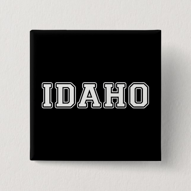 Idaho 2 Inch Square Button (Front)