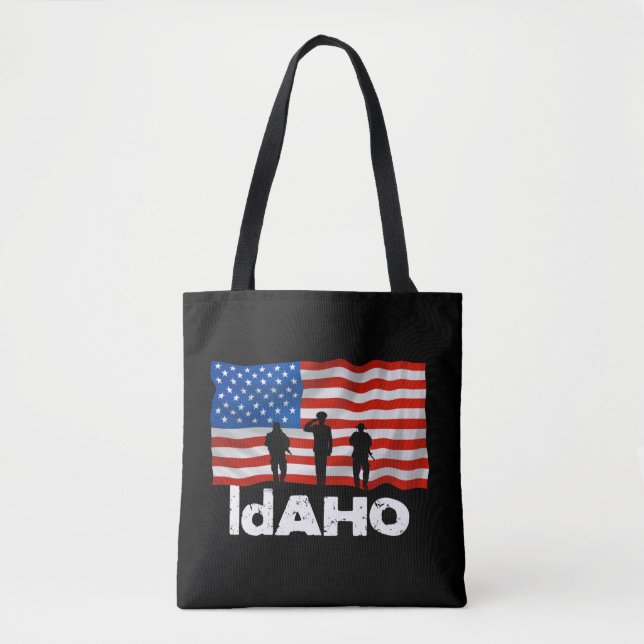  Idaho American Flag Christmas Tote Bag (Front)