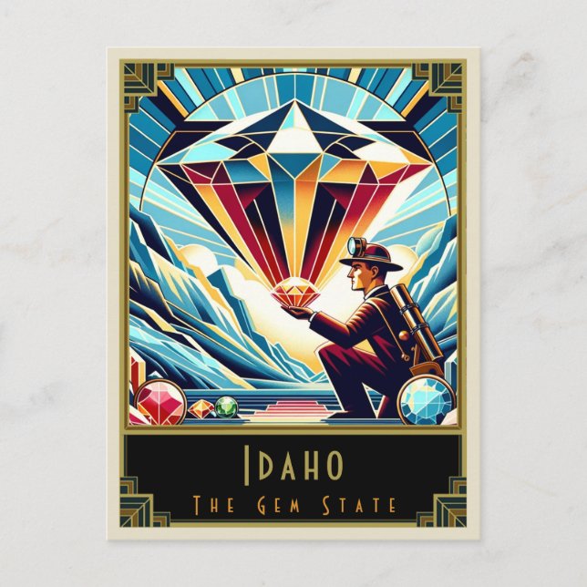 Idaho | Art Deco Postcard (Front)