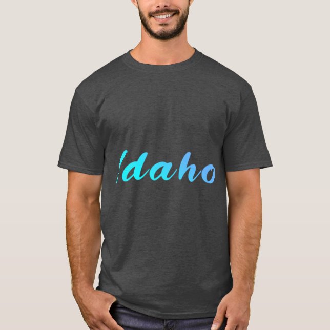 Idaho Blue Gradient Writing Premium T-Shirt (Front)