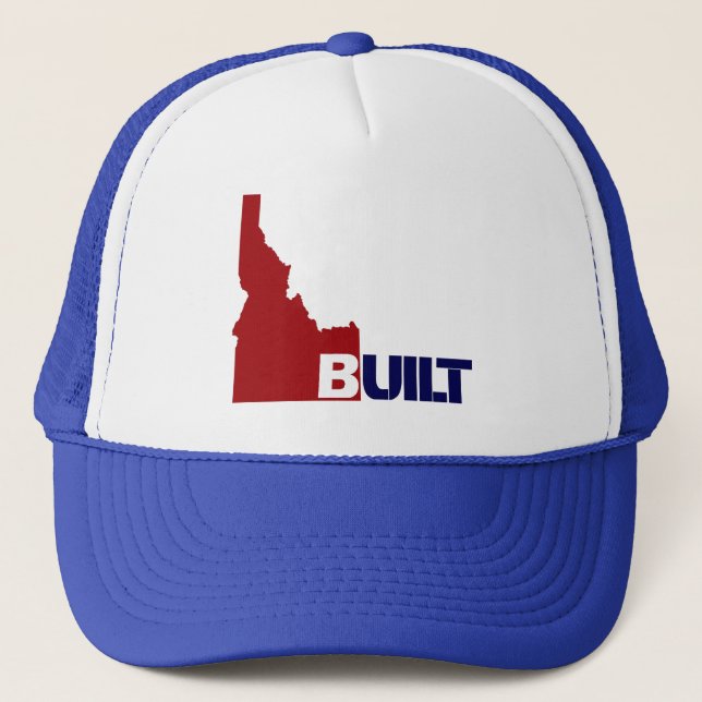 Idaho Built Centre (Red White & Blue) Trucker Hat (Front)