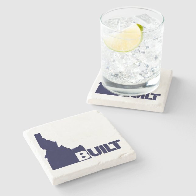 Idaho Built (Dark Blue) Stone Coaster (Side)