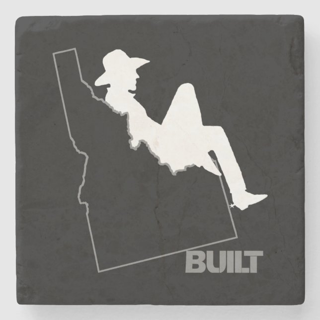 Idaho Cowboy Stone Coaster (Front)