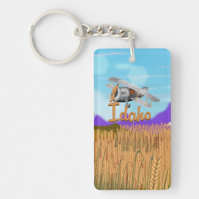 Idaho Crop Farming Cartoon Keychain (Front)