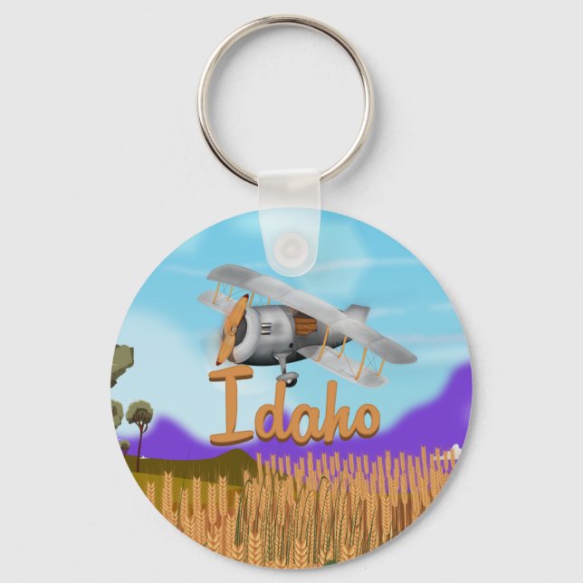 Idaho Crop Farming Cartoon Keychain (Front)