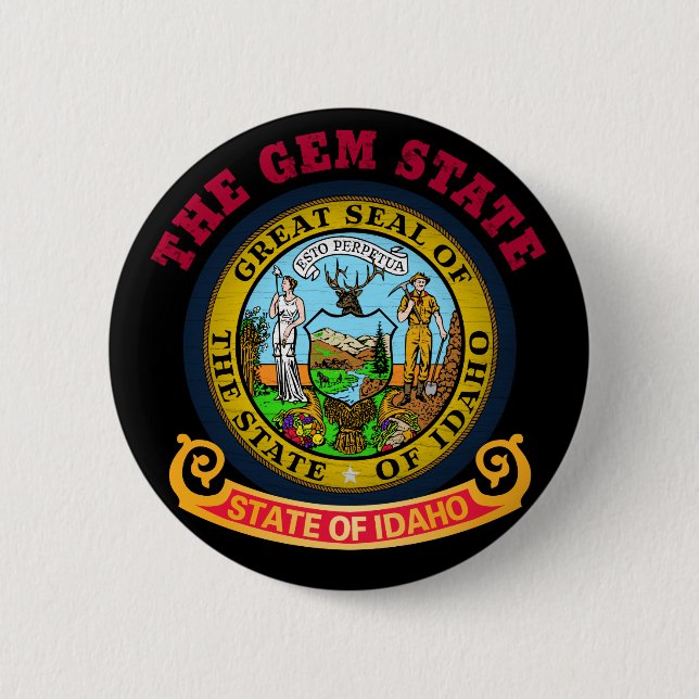 IDAHO CROSSROADS STATE FLAG 2 INCH ROUND BUTTON (Front)