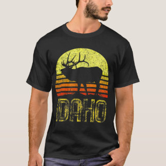 Idaho Elk Hunter Dad Vintage Retro Sun Bow Cool T-Shirt