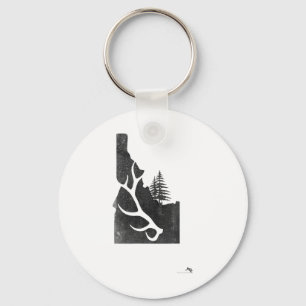 Idaho Elk Hunter With Antler Shed Keychain