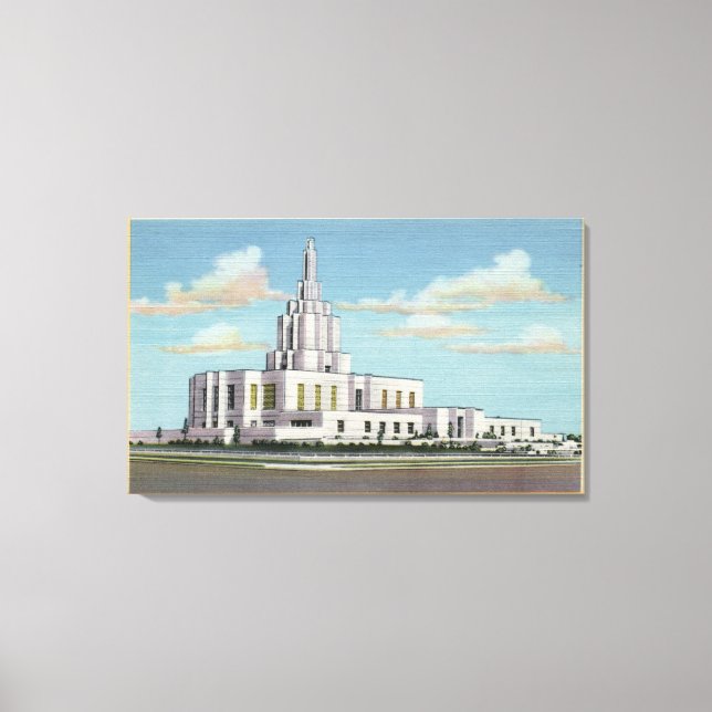 Idaho Falls, ID - Mormon Temple View Canvas Print (Front)