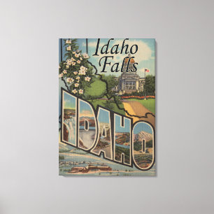 Idaho Falls, Idaho - Large Letter Scenes Canvas Print