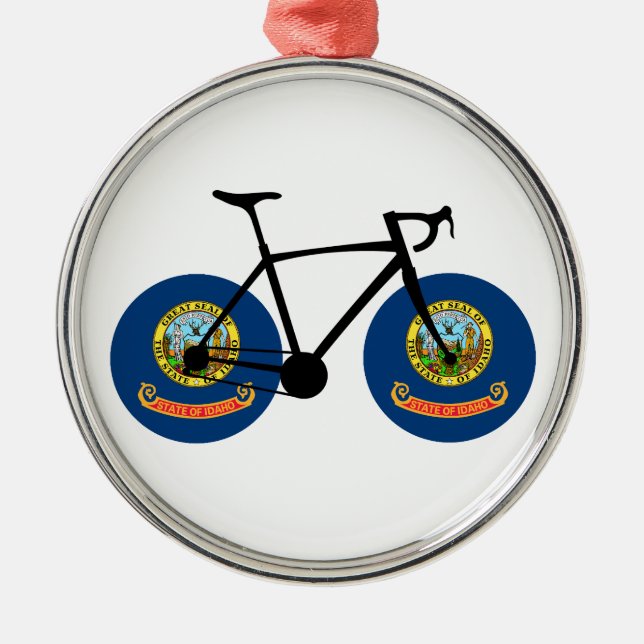Idaho Flag Cycling Metal Ornament (Front)