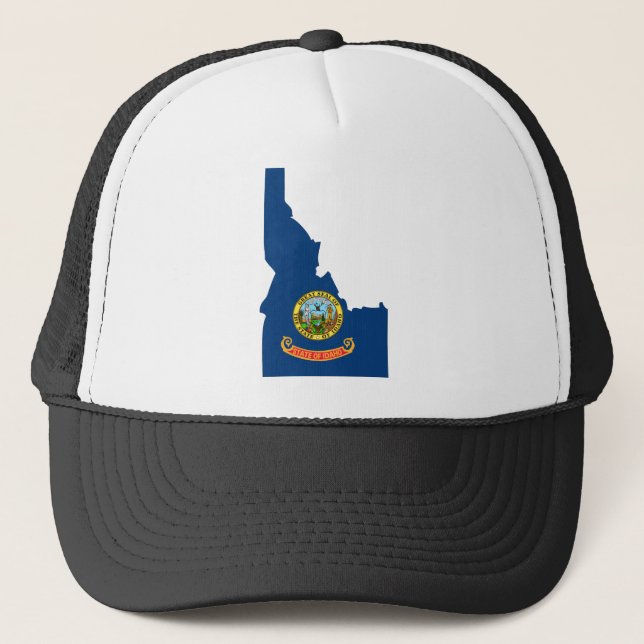 Idaho Flag Map Trucker Hat (Front)