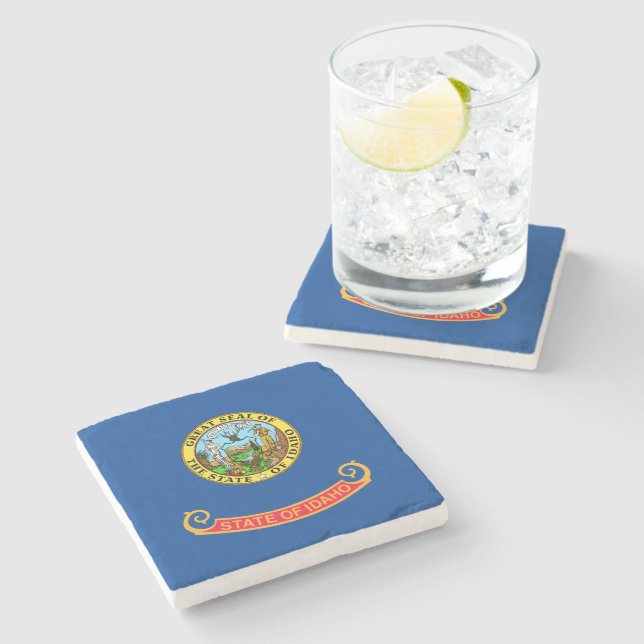 Idaho flag stone coaster (Side)