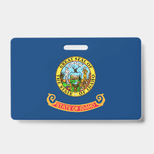 Idaho Flag: the Gem State, America Mountain West Badge