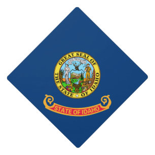Idaho Flag: the Gem State, America Mountain West Graduation Cap Topper