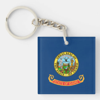 Idaho Flag: the Gem State, America Mountain West Keychain