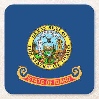 Idaho Flag: the Gem State, America Mountain West Square Paper Coaster