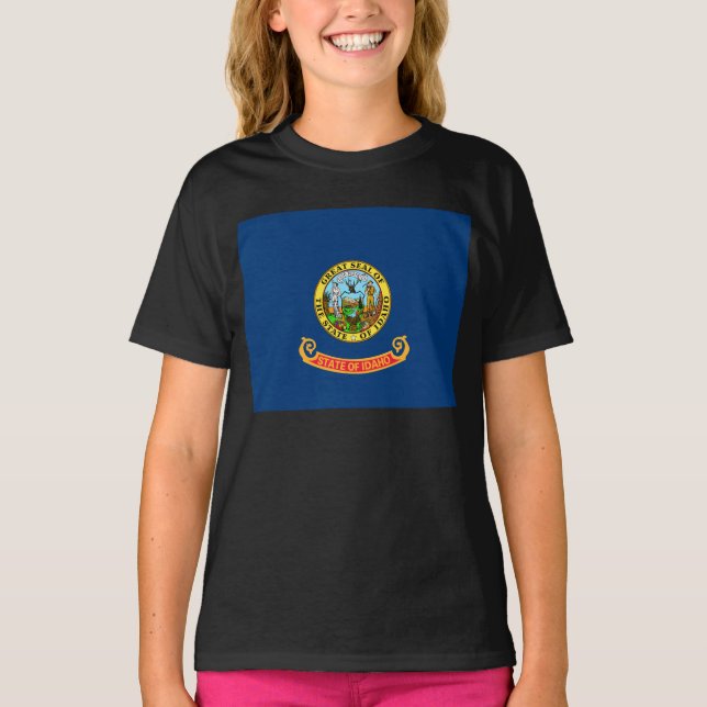Idaho Flag: the Gem State, America Mountain West T-Shirt (Front)