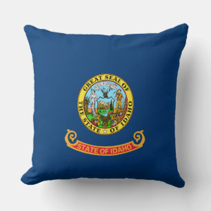 Idaho Flag: the Gem State, America Mountain West Throw Pillow