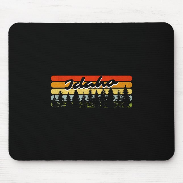 Idaho Forest Sunset Trees Cabin Theme Souvenir  Mouse Pad (Front)
