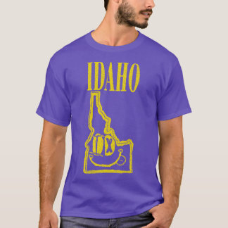 Idaho Grunge Smiling Face Black Background T-Shirt
