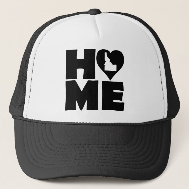 Idaho Home Heart State Ball Cap Trucker Hat (Front)