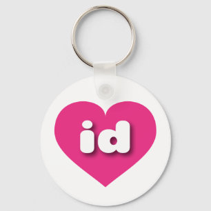 Idaho hot pink heart - I love id Keychain