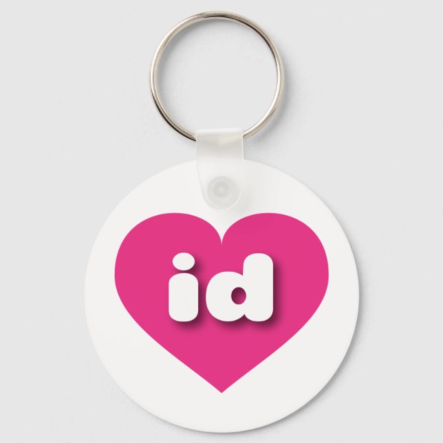 Idaho hot pink heart - I love id Keychain (Front)