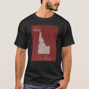 Idaho ID Map Grunge Vintage State Graphic Women Me T-Shirt