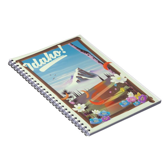 Idaho! landscape travel poster notebook (Right Side)